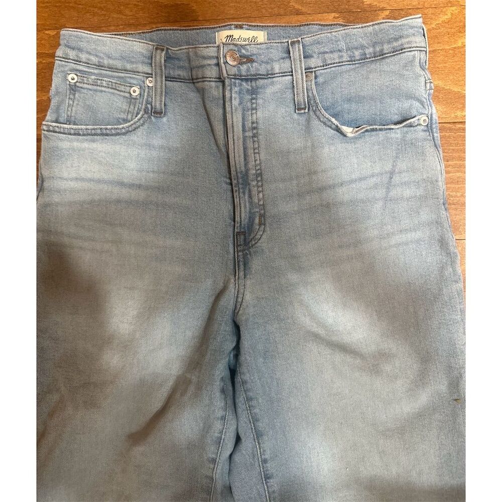 Madewell Women's Straight Jeans Size 30 Light Wash Frayed Hem High-Rise